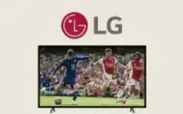 LG smart TV with a soccer game on screen